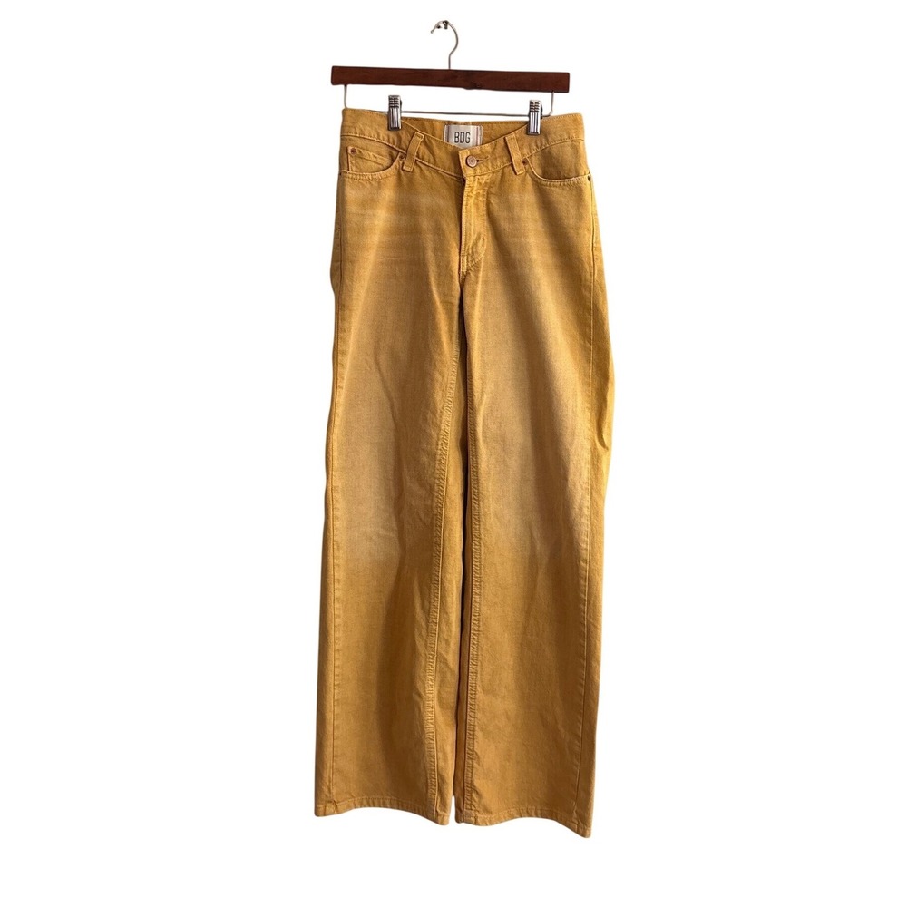 BDG Urban Outfitters Mustard Yellow Wide Leg High Rise Cotton Denim Jeans 26